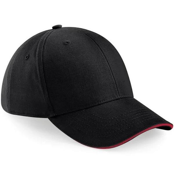 Beechfield Adults Unisex Athleisure Cotton Baseball Cap (Pack of 2) Black/Classic Red One Size