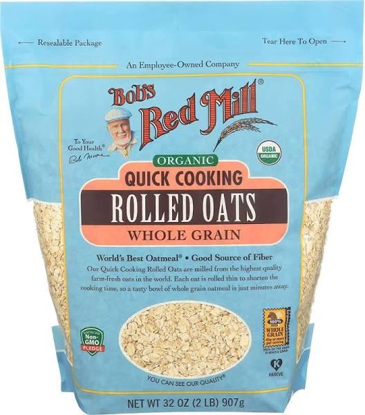 Bob's Red Mill Organic Quick Cooking Rolled Oats Whole Grain 32 oz (907 g)