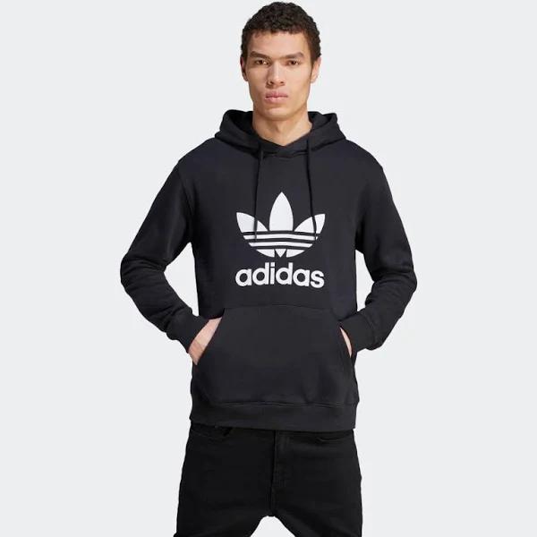 adidas-Adicolor Classics Trefoil Hoodie-Men-Black / White-S