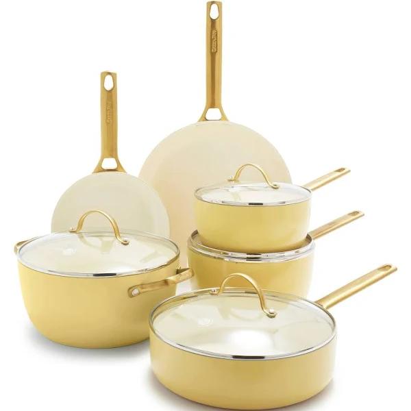 GreenPan Reserve Ceramic Nonstick 10-piece Cookware Set Sunrise