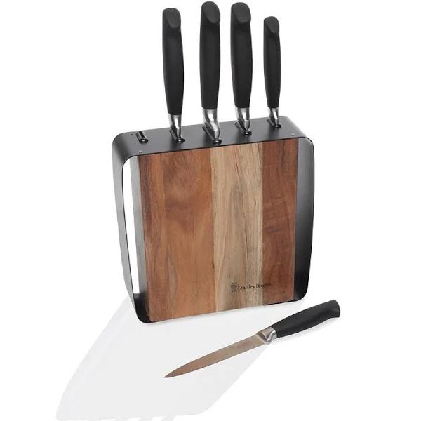 Stanley Rogers Framed Acacia 6 Piece Knife Block Set