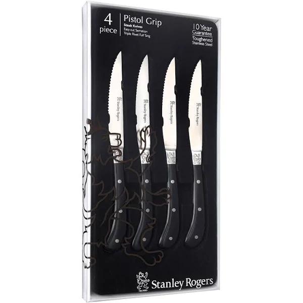 Stanley Rogers 4 Piece Pistol Grip Steak Knives - Artisan Black