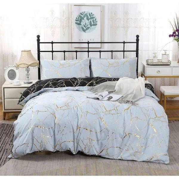 Adana Reversible King Size Bed Quilt/Doona/Duvet Cover Set