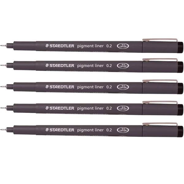 Staedtler Staedtler 0.2 mm Pigment Liner Fineliner Sketching Drawing Drafting Pens Pack of 5