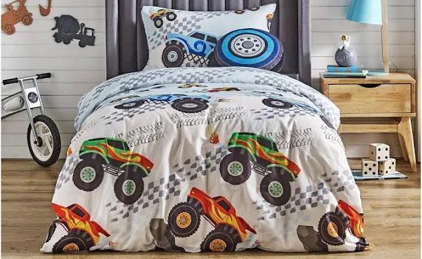 Monster Truck Quilt Cover Set - Single