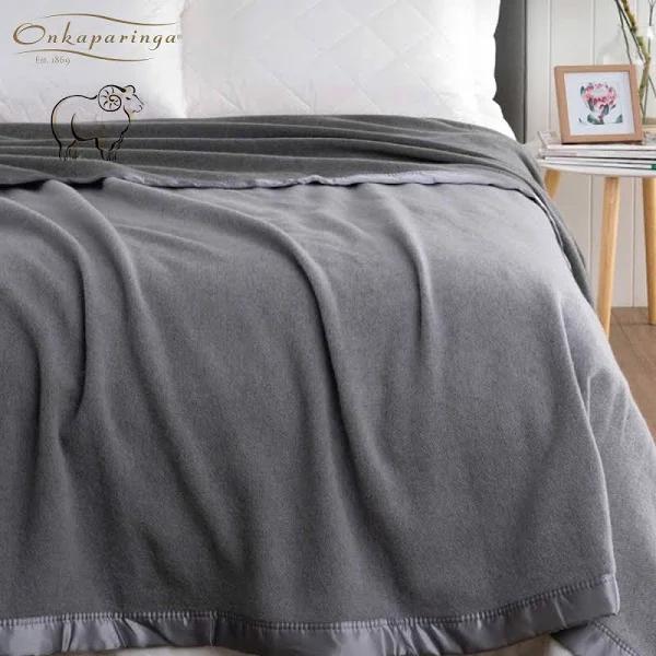 Onkaparinga Heirloom Australian Wool Blanket - Queen/King | Grey