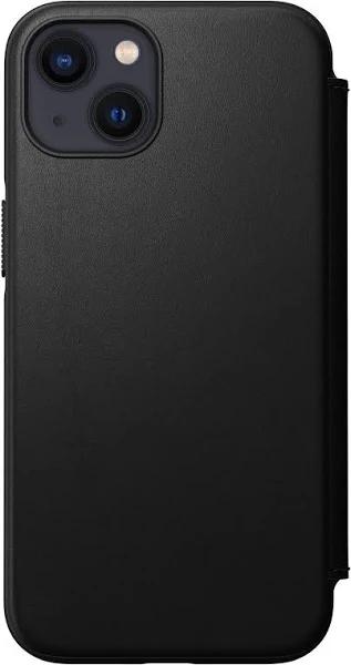 Nomad Modern Leather Folio Case For iPhone 13 - Black