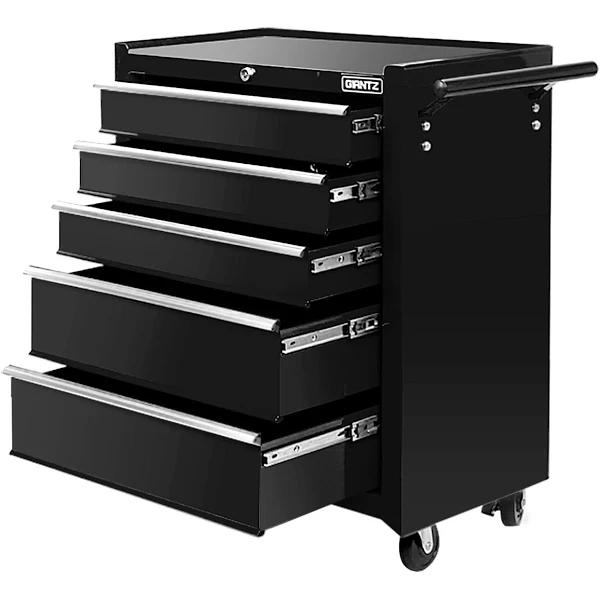 Giantz 5 Drawer Mechanic Tool Box Storage Trolley - Black