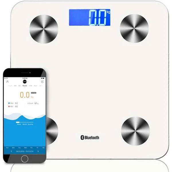 SOGA Wireless Bluetooth Digital Body Fat Scale Bathroom Health Analyser Weight White