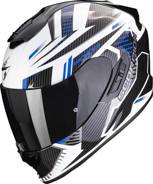 Scorpion EXO-1400 Evo Air Shell Helmet, white-blue, Size XL