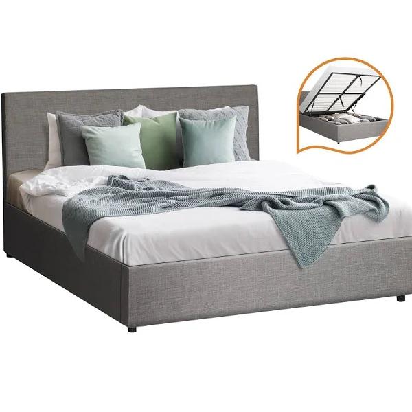 Oikiture Bed Frame Queen Size Gas Lift With Storage