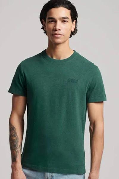 Superdry Mens Vintage Logo Embroidery Tee Buck Green Marle / 3XL