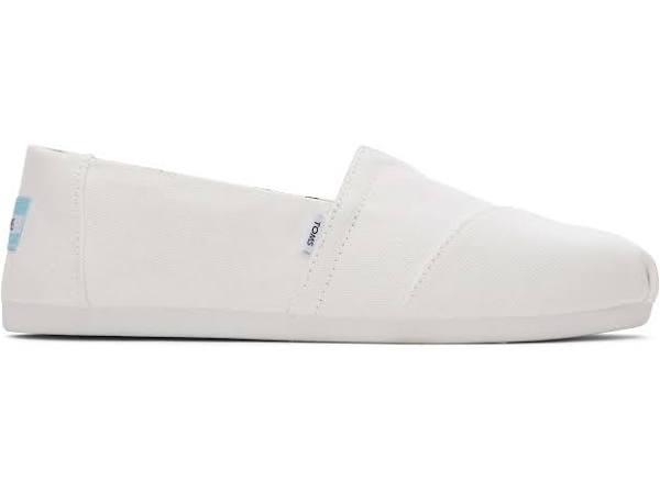 Toms Women's White Alpargata Recycled Cotton Espadrille Shoes, Size 5.5