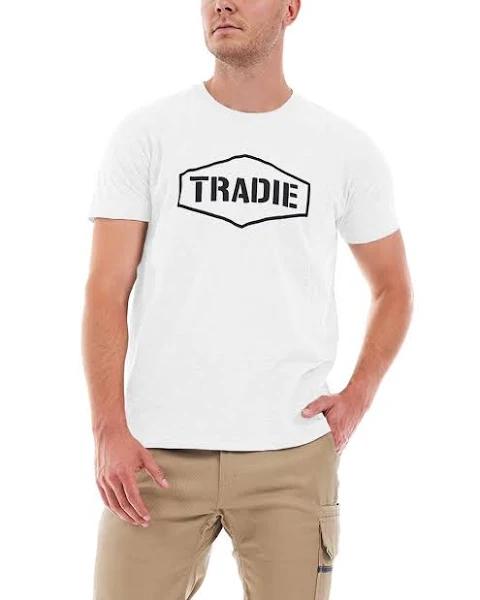 Tradie Men's Basic Tee / T-Shirt / Tshirt - White Size Large - AfterPay & zipPay Available