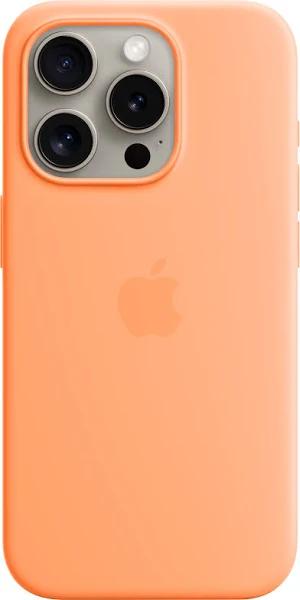 Apple - iPhone 15 Pro Silicone Case with Magsafe - Orange Sorbet