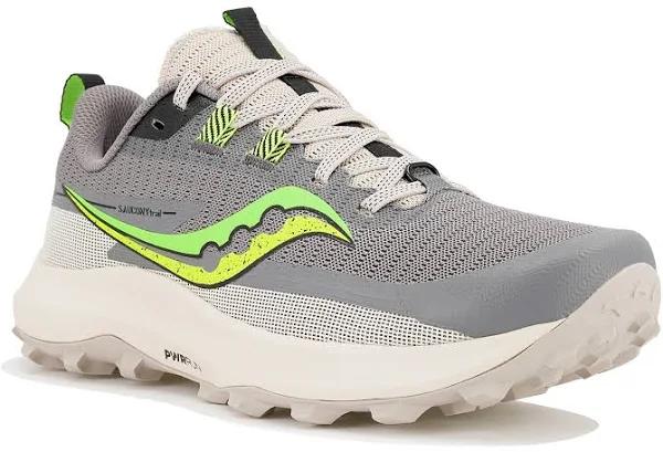 Saucony Peregrine 13 Shoes Grey Green Yellow - 42