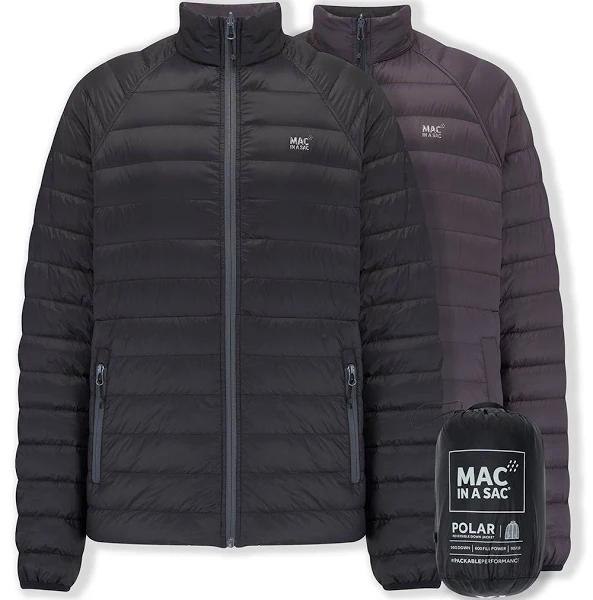 Polar Mens Reversible Down Jacket - Jet Black Charcoal XXXL