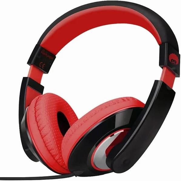 Rockpapa Comfort Over Ear Headphones Earphones For Kids Childs Boys Girls Adults, Tablet Computer Cellphones MP3/4 CD/DVD in Car/Airplane(Black Red)