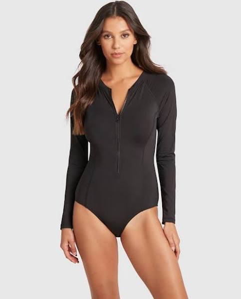 Essentials Short Sleeve Multifit One Piece Swimsuit - Black | Sea Level Australia Black / AU16/US12