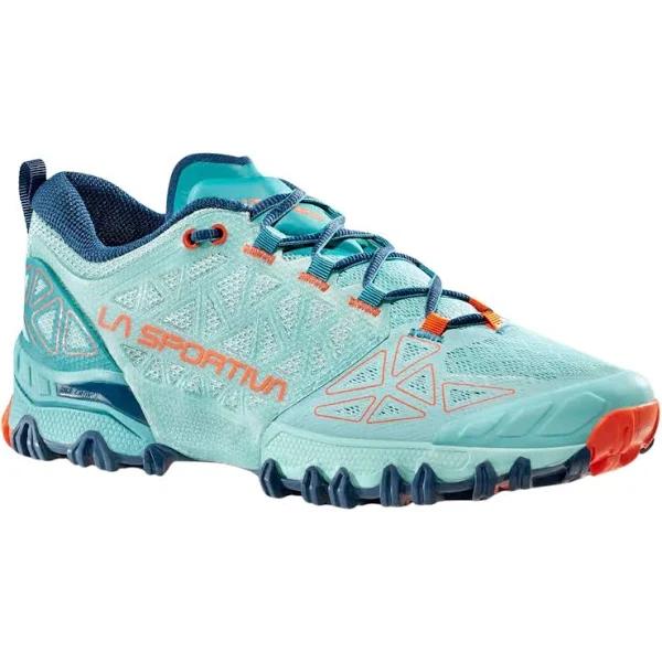 La Sportiva Bushido ll Womens Running Shoes, 38 / Lagoon/Tomato