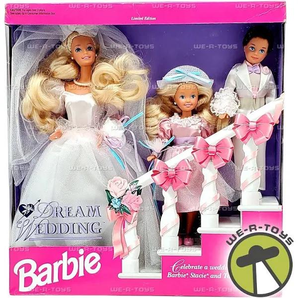 Barbie Dream Wedding Gift Set W Barbie, Stacie & Todd Dolls (1993)