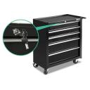 Giantz 5 Drawer Mechanic Tool Box Storage Trolley - Black & Grey