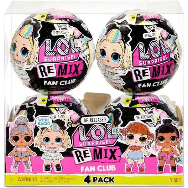 L.O.L. Surprise! Remix Fan Club 4 Pack – 4 Re-Released Dolls Each with 7 Surprises