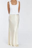 Charli Satin Maxi Skirt in Cream Size 4 by DISSH