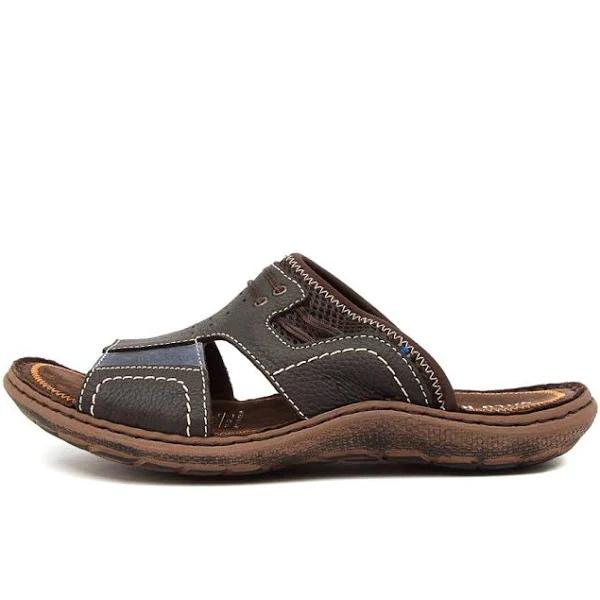 Wild Rhino Port Dark Brown Leather Dark Brown Mens Sandals