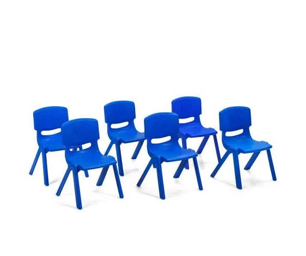 Costway 6x Kids Plastic Chair Toddler Study Playing Activity Chair Children Furniture Outdoor Blue