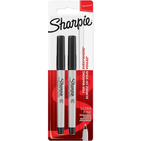 Sharpie Permanent Marker Ultra Fine - Black - Pack of 2