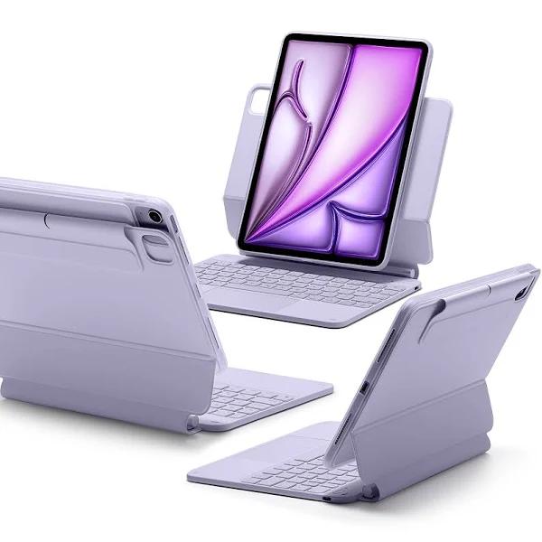 iPad Air 11 (2024), Air 10.9 (5th/4th Gen), and Pro 11 (4th/3rd/2nd/1st Gen) Rebound Magnetic Keyboard Case 360 US Layout-Purple