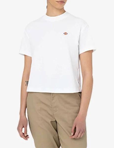 Dickies Oakport Boxy Short Sleeve T-Shirt White Women - L