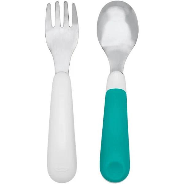 OXO Tot On The Go Fork and Spoon Set - Teal