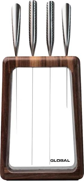 Global Classic Hashira Knife Block Set, 5 Piece (Walnut)