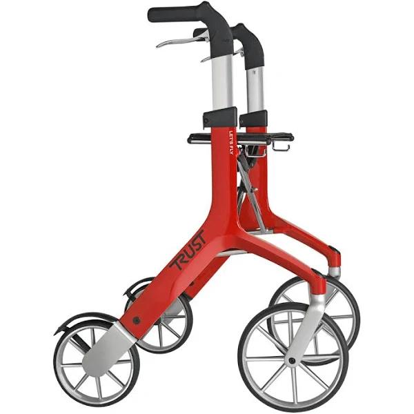 Let's Fly Mobility Rollator Wheelie Walker - Red