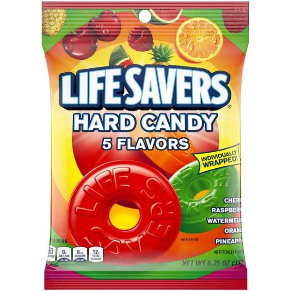 Life Savers 5 Flavors Hard Candy Bag, 6.25 Ounce (Pack of 12)