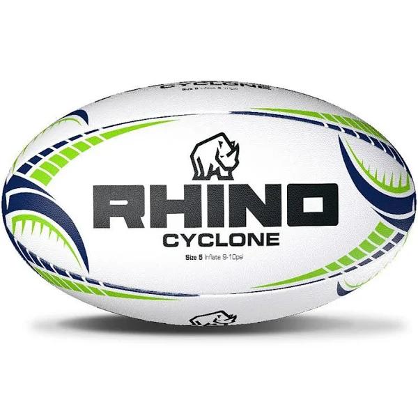 Rhino Cyclone Rugby Ball White 3