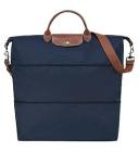 Longchamp Le Pliage Expandable Travel Duffel Nylon Weekender Paper/Gold