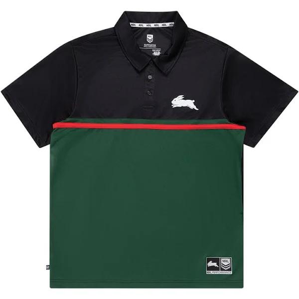 NRL Stripe Performance Polo Shirt - South Sydney Rabbitohs - Mens