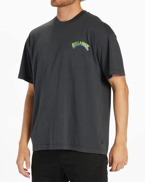 Billabong Men's Arch Wave T-Shirt - Washed Black- Size XXL