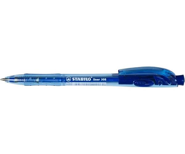 STABILO 308 Retractable Ballpoint Pen Medium 0.45mm Blue