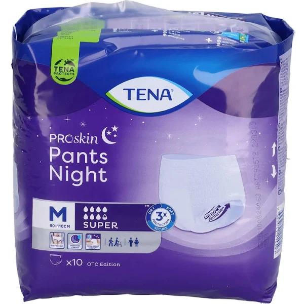 Tena Pants Night Super M Disposable Trousers, Pack of 10