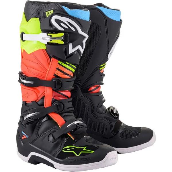 Alpinestars Tech 7 Boots - Black/Fluro Yellow/Red