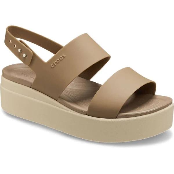 Crocs Womens Brooklyn Low Wedge - Khaki/Bone Khaki/Bone / 11