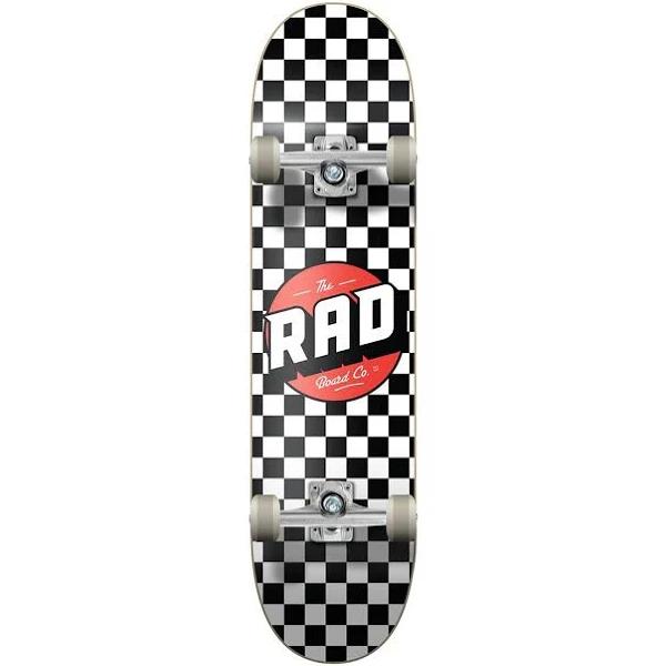 Rad Complete Dude Crew 6.75" x 30" Skateboard - Checkers Black / White