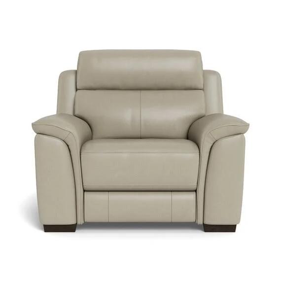 Asher Leather Electric Recliner Armchair Feather Grey by Freedom