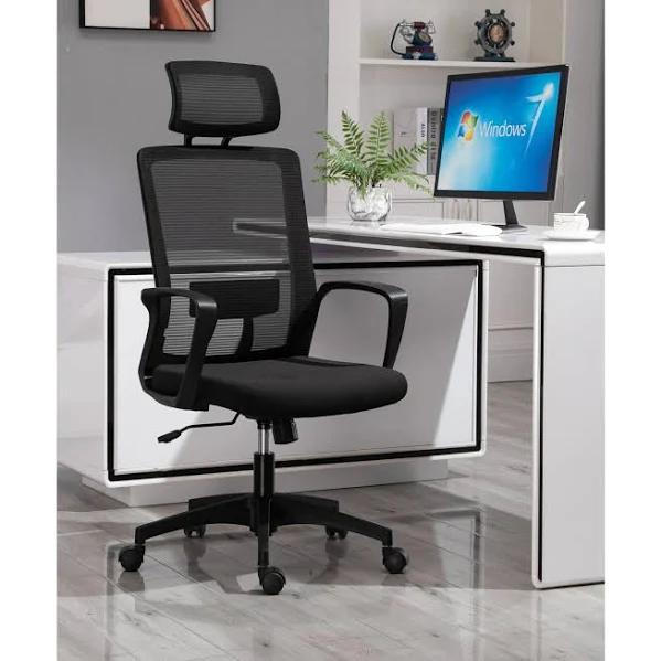 Ergonomic Office Chair Computer Chair Mesh Headrest Executive High Back Black - AfterPay & zipPay Available