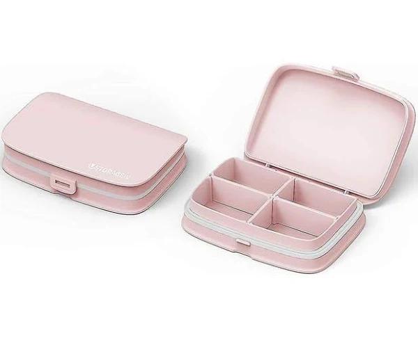 Pink Daily Pill Box Organizer Portable Travel Pill Case Medicine Storage Adjustable