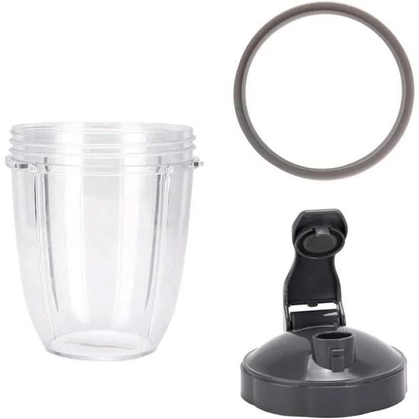 For Nutribullet Short Cup + Fliptop Lid + Grey Seal - For All 900 And 600 Models